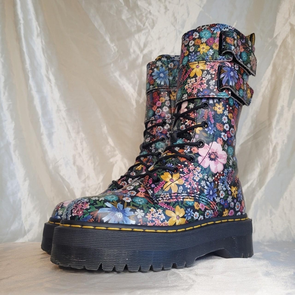 Dr. Martens Jagger Wanderlust floral mid-calf platform leather boots